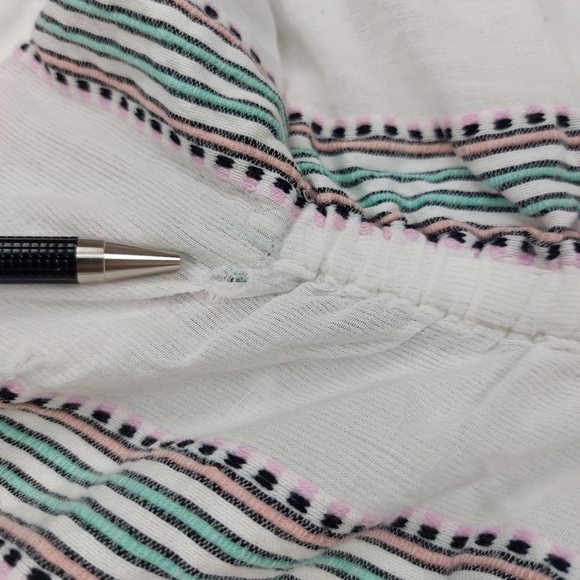 OLD NAVY WOMEN'S WHITE STRIPED PONCHO KAFTAN SWIM COVERUP 100% COTTON SIZE XS - Picture 4 of 10